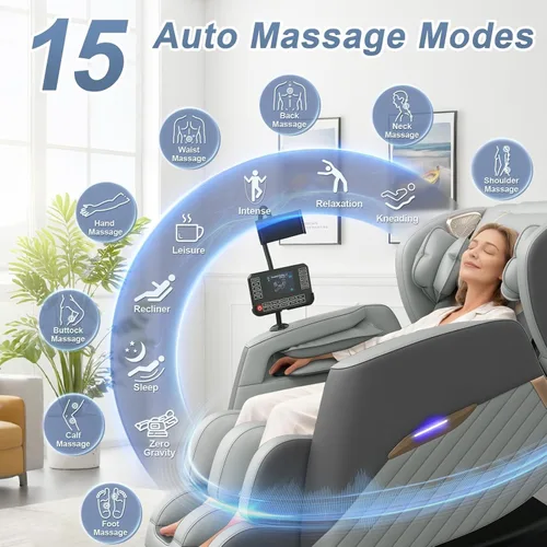 Vista 6 de Massage Chair Full Body, 14 Fixed Rollers Heating for Home