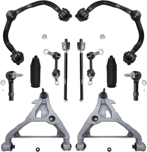 Vista 117 de Detroit Axle - Kit de extremo de 12 piezas para Ford Explorer Mercury Mountaineer 1998-2001 1999 2000, 2 brazos de control delanteros superiores