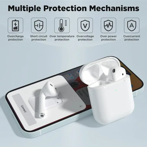 Vista 2 de Compatible with 1&2 Generation Airpod Charging Case, Wireless Airpod Replacement Case with Bluetooth Pairing Sync Button, Air Pods 1/2 Charging
