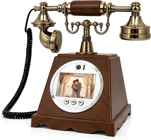 Vista 13 de Libro de invitados de audio y video, teléfono de boda, video HD 1080P, libro de invitados de estilo retro con batería de larga duración para bodas