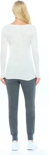 Vista 3 de Natural Uniforms Camiseta de manga larga extra ancha con cuello redondo para mujer