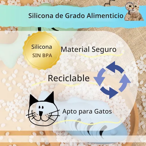 Vista 5 de 2 juguetes de silicona para gatos, dispensador multifuncional, alimentador interactivo para gatos de interior, rompecabezas de comida, juguete
