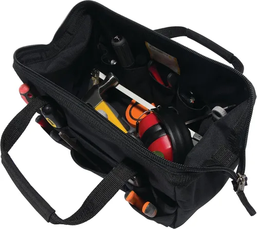 Vista 4 de Carhartt Onsite Bolsa de herramientas, duradera resistente al agua, bolsa de almacenamiento de herramientas, pesada, 14 pulgadas, 26 bolsillos, negro