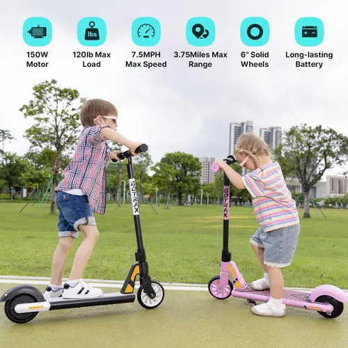 Vista 3 de Gotrax Electric Scooter for Kids 6-12, Max 3.75 Mile & 7.5Mph,Thumb Control Negro