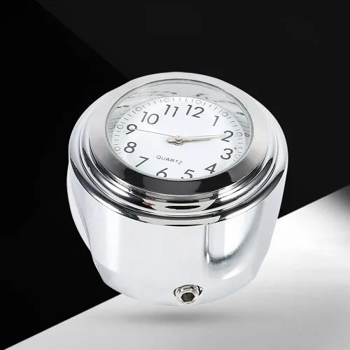 Vista 8 de Reloj de manillar de motocicleta Reloj de marcación de tiempo preciso blanco para montar por la noche