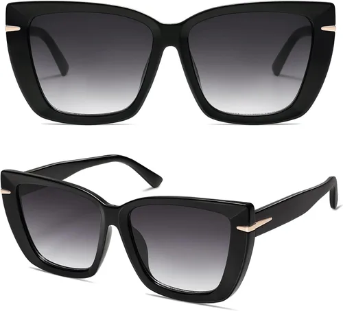 Vista 2 de SOJOS Gafas de sol de gran tamaño para mujer, estilo retro, vintage, de los años 70, a la moda, SJ2231
