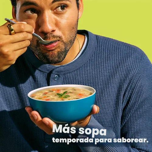 Vista 6 de Pacific Foods Caldo de pollo orgánico estilo griego con orzo, limón y hierba, lata de 16.1 oz