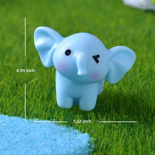 Vista 8 de Mini figuras de elefante, adorno de elefantes en miniatura, animales pequeños, elefantes salvajes, accesorios de jardín para paisaje de musgo