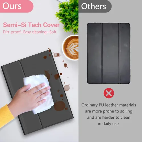 Vista 3 de Funda para Galaxy Tab A9 Plus con teclado 5G de 11 pulgadas 2023 (SM-X210/X216/X218), funda de teclado de tableta desmontable retroiluminada de 7