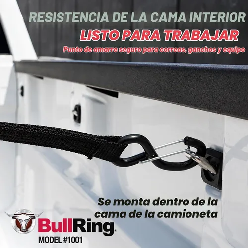 Vista 2 de Bull Ring 1001 XT para chevy GMC/Silverado/Sierra 2007-2017, Colorado/Canyon 2015-2017. Enganche retráctil para paneles laterales de cajas