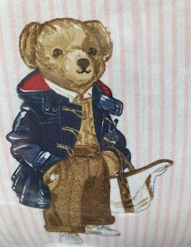 Vista 6 de POLO RALPH LAUREN Juego de edredón King de suéter de oso de peluche con rayas rosadas para niñas con 2 fundas de almohada King