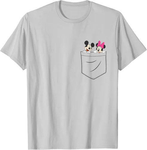 Vista 58 de Disney Mickey & Minnie Mouse - Camiseta de bolsillo pequeño para pareja