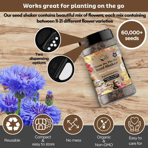 Vista 5 de Mezcla regional de semillas de flores silvestres de GevaGrow (Midwest Wildflowers Mini Shaker)