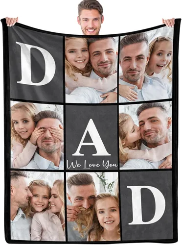 Vista 18 de ShineSand envía al día siguiente, cobija personalizada con texto de foto - impresa en EE. UU., cobijas con fotos personalizadas, regalos de Navidad