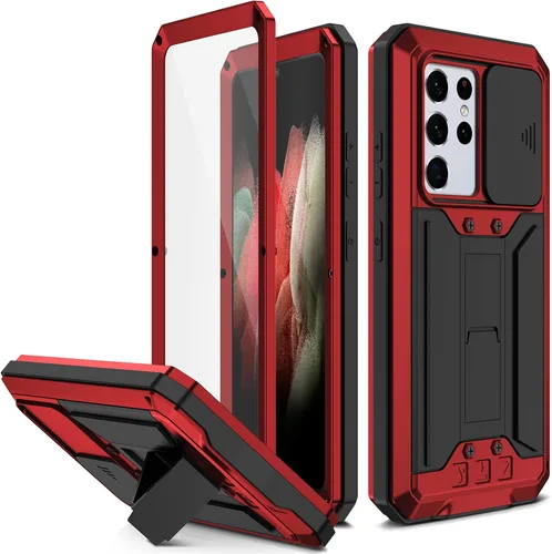 Vista 9 de Funda de metal para Samsung Galaxy S21/S21 Plus/S21 Ultra, [grado militar a prueba de golpes] [protector de pantalla integrado] Funda protectora