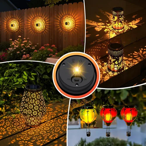 Vista 7 de Paquete de 4 piezas de repuesto de luz solar, parte superior de repuesto de luz solar impermeable con bombillas LED para linternas solares