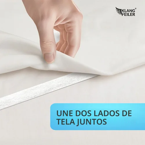 Vista 5 de Klangfeiler® Tela de dobladillo para planchar, 0.75 pulgadas x 32 yardas, extrafuerte, requiere planchado