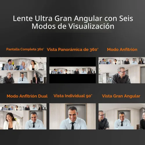 Vista 4 de j5create Cámara web de reunión de 360 grados - Cámara de videoconferencia HD de 1080P con micrófono de alta fidelidad, USB-C