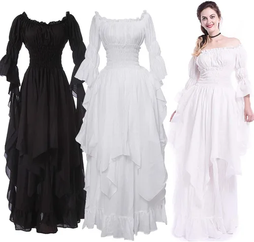 Vista 4 de Black Gothic Dress for Women, Gothic Dress for Women Renaissance Costume Women Gothic Witch Dress Medieval Dress