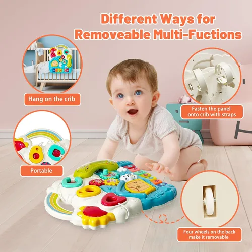 Vista 4 de Sit to Stand Baby Walker Toy - Centro de actividades con música y luz Azul