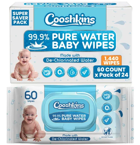 Vista 8 de Toallitas descloradas para bebés de agua pura Suave y grueso, 60 unidades (paquete de 1) toallitas suaves sin perfume para pieles sensibles