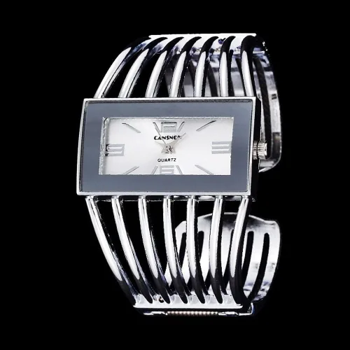 Vista 5 de Relojes de lujo para mujer, analógico de cuarzo, reloj de pulsera rectangular, reloj de pulsera de negocios, casual, de moda, para mujer