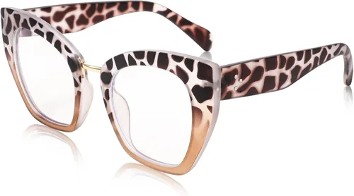 Vista 2 de FEISEDY Gafas de gran tamaño con bloqueo de luz azul retro Cateye para computadora para mujeres B4107
