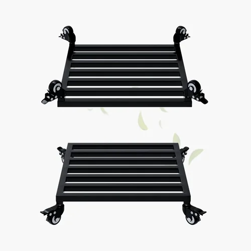 Vista 13 de Zhongma Paquete de 2 cajas cuadradas de 12 x 12 x 3.5 pulgadas de alto con ruedas, totalmente montado, construcción resistente, capacidad de 300