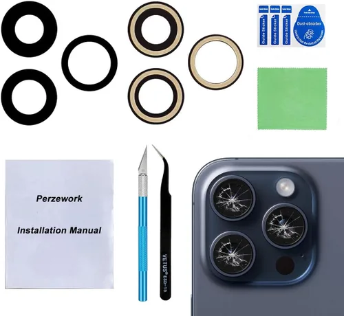 Vista 16 de Juego de 2 lentes de repuesto originales para cámara trasera para iPhone 11 Pro Max y iPhone 11 Pro con adhesivo preinstalado y kit de herramientas