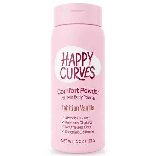 Vista 9 de HAPPY CURVES Comfort Powder: desodorante en polvo antirozaduras sin talco para el cuerpo y los pies para controlar las rozaduras internas del muslo