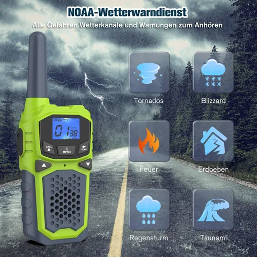 Vista 6 de Walkie Talkies para niños, radio de 2 vías de largo alcance 22 canales VOX, regalo de cumpleaños, walkie talkie familiar para camping, senderismo