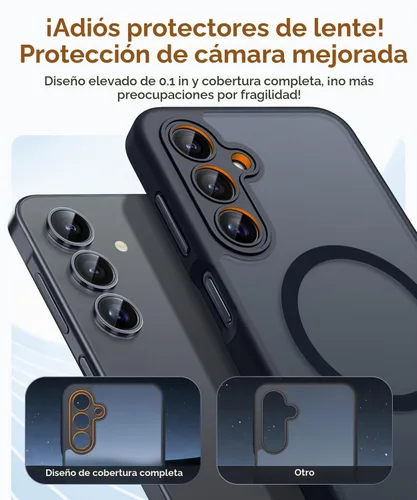 Vista 3 de CANSHN Funda diseñada para Samsung Galaxy A16-5G [protección completa de la cámara] [compatible con Magsafe] funda protectora trasera translúcida