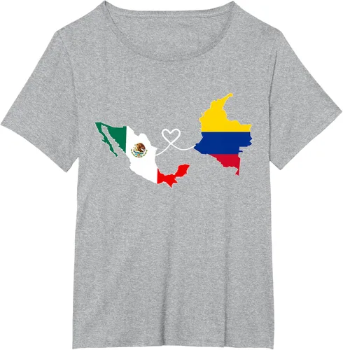 Vista 62 de Camiseta Half Colombian Half Mexican Flag Map DNA Mexico Colombia
