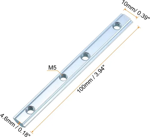 Vista 2 de uxcell Conector de línea recta, 4 soportes de junta interior de 3.9 pulgadas con tornillos M5 para perfil de extrusión de aluminio serie 2020