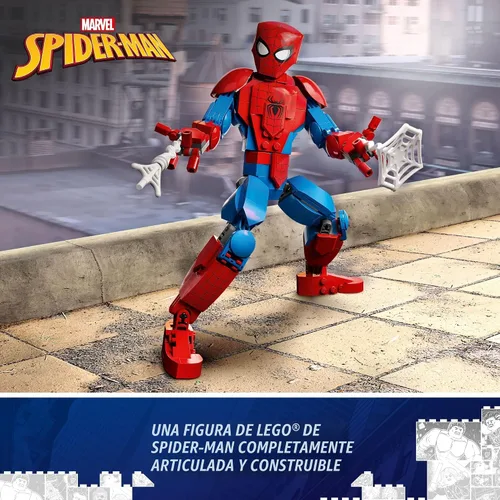 Vista 2 de LEGO Marvel Spider-Man - Juguete de construcción, figura de acción totalmente articulada, set de película de superhéroes con elementos de telaraña