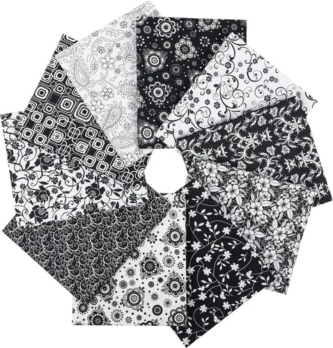 Vista 14 de Craftido -25 Opciones- Paquetes de Tela de Acolchado 100% Algodón 10pcs Fat Quarters 18"x21"-Peso Mediano 5.2 oz- Algodón Suave para Acolchado
