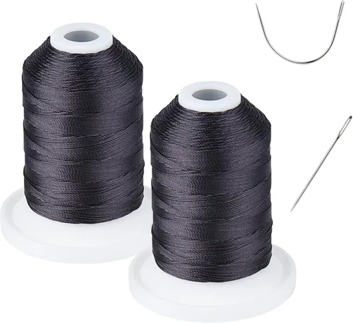 Vista 11 de Resistente a los rayos UV - Simthread 100% Poliéster Hilo Entrelazado Tex 69 (12wt) - 250 Yardas 1 Blanco 1 Negro
