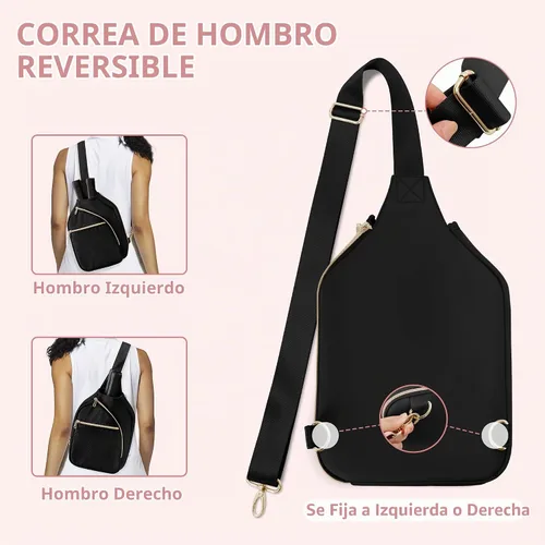 Vista 3 de Bolsa de pickleball para mujer, bolsa de paleta de pickleball con correa