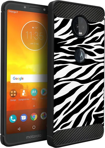 Vista 9 de CasesOnDeck - Funda ajustable compatible con Motorola Moto Z4 / Moto Z4 Play, fibra de carbono, protección contra golpes y caídas, TPU flexible