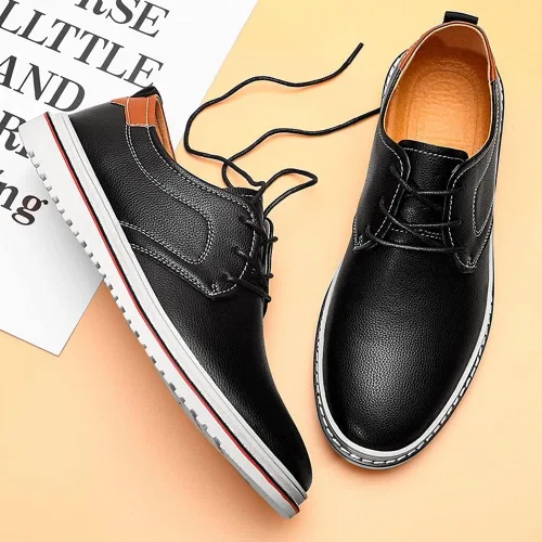 Vista 3 de Zapatos Oxford de vestir casuales para hombre, zapatos de negocios de moda, pies anchos, zapatos con cordones para negocios, oficina, boda