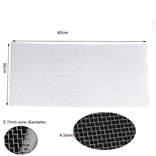 Vista 2 de TIMESETL 304 - 5 Mallas de alambre trenzado de acero inoxidable – 11.75 in x 23.5 in (30 x 60 cm) – Malla de metal para gabinetes de seguridad