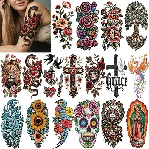 Vista 11 de 77 hojas de tatuajes temporales del 4 de julio para adultos y niños, tatuajes falsos patrióticos del Día de la Independencia de Estados Unidos