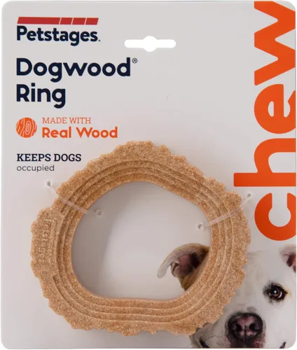 Vista 2 de Petstages Dogwood Ring - Juguete masticable para perros, pequeño (paquete de 2)