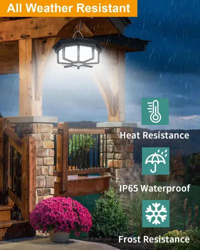 Vista 7 de AEQ Luz Solar para Cobertizo Interior Exterior 288LED Iluminación 360° Luces Solares que Funcionan de Día con Control Remoto, Luces Solares