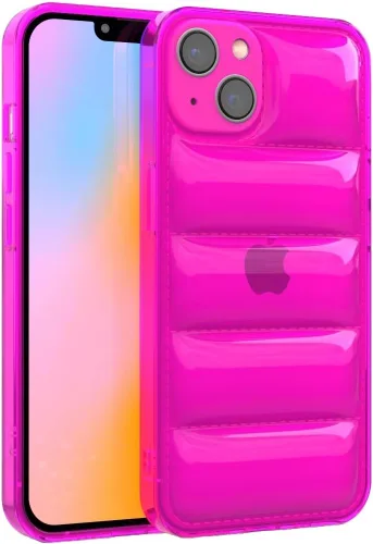 Vista 9 de FELONY CASE - Funda Puffer Naranja Neón para iPhone 12 Pro Max, Cubierta Brillante Transparente Acolchada con Parachoques a Prueba de Golpes - Funda