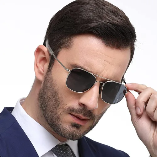 Vista 5 de RCXKOOM Men's Aviator Sunglasses American Army Military Pilot Polarized Sunglasses Bayonet Temples