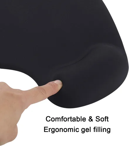 Vista 3 de Alfombrilla de mouse ergonómica para computadora con soporte para reposamuñecas, alfombrilla de mouse para aliviar el dolor con base de poliuretano