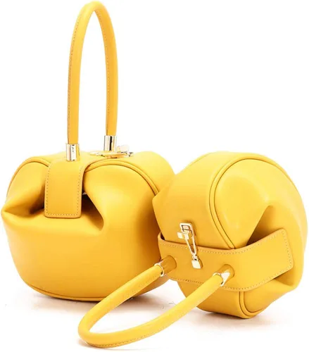 Vista 2 de Mn&Sue Bolso de mano de cuero genuino con asa superior para mujer, bolso de noche, fiesta, graduación, boda