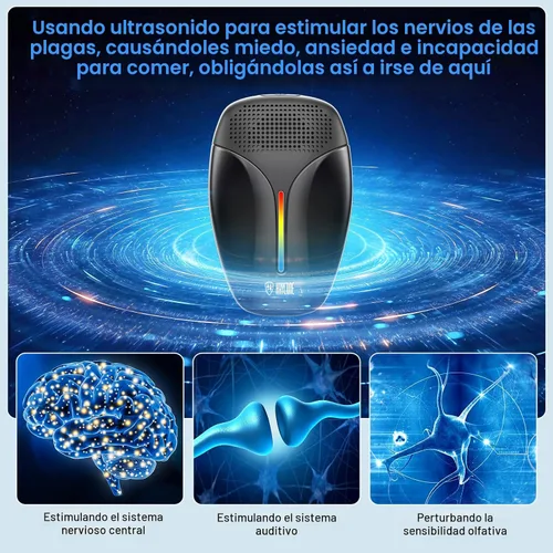 Vista 9 de Repelente ultrasónico y repelente de insectos para interiores, ultrasónico y repelente para cucarachas, roedores, ratones, insectos, mosquitos