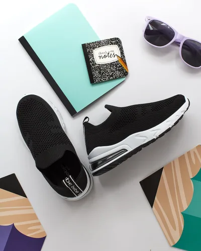 Vista 2 de bebe Zapatos para niña Zapatos ligeros para correr casuales Tenis de punto transpirable a la moda (11-4 niños pequeñosniños grandes)